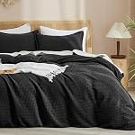 PHF Waffle Weave Duvet Cover Set King Size, No Snagging Ultra Soft Luxury Textured Comforter Cover for All Season 3pcs, Durable Bedding Duvet Set with 2 Pillow Shams, 104"x90", White