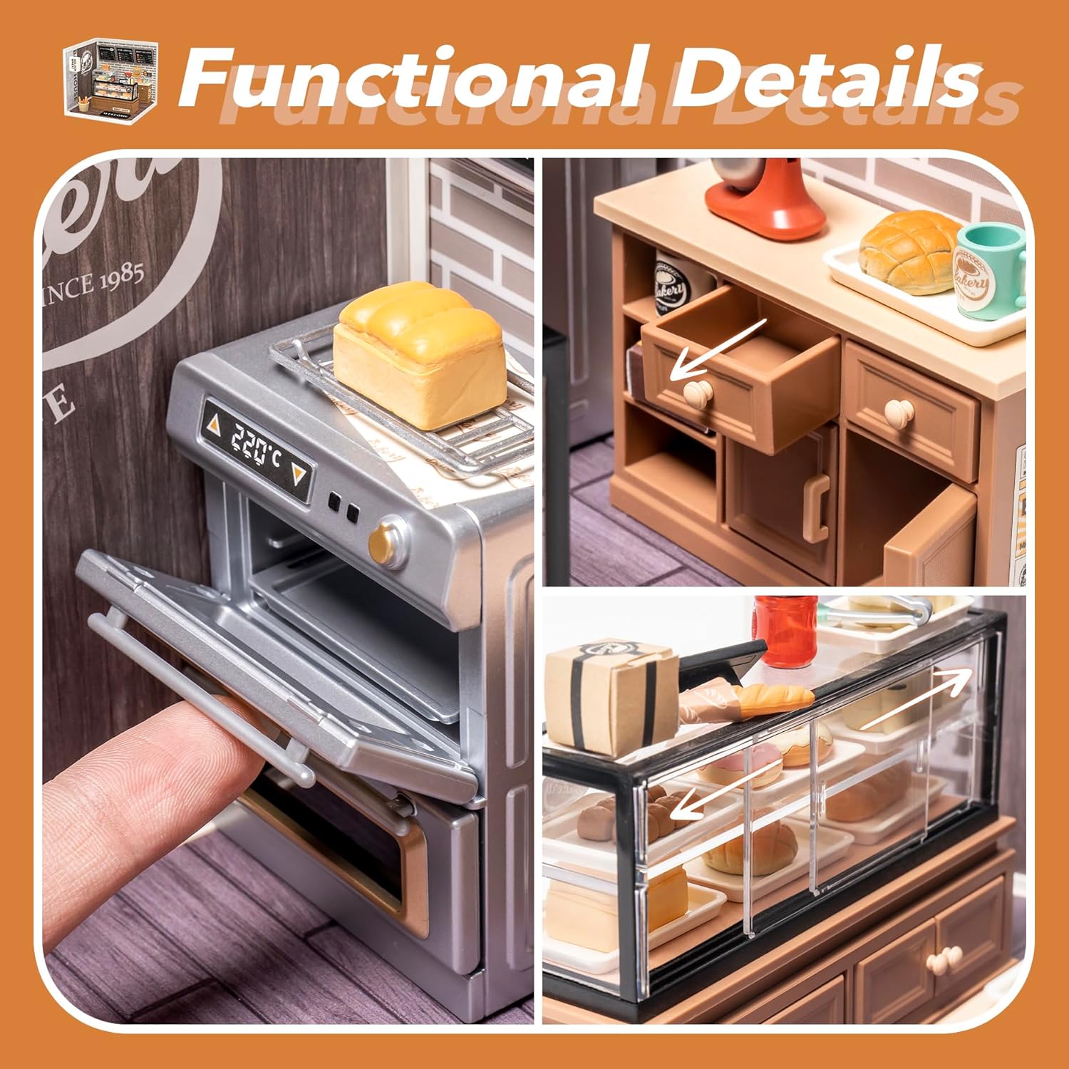 Rolife Plastic House Building Set Toy DIY Miniature Dollhouse Playset with LED for Mini Figures Construction Toys Diorama Kit Gifts for Adults - Image 2