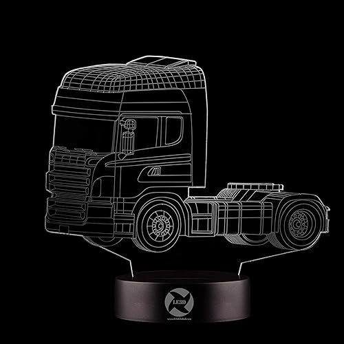 Miniatura 6 de Luz nocturna de ilusión óptica 3D - Lámpara de 7 LED que cambia de color - Luz suave fría segura para niños - Solución para pesadillas - Tractor de