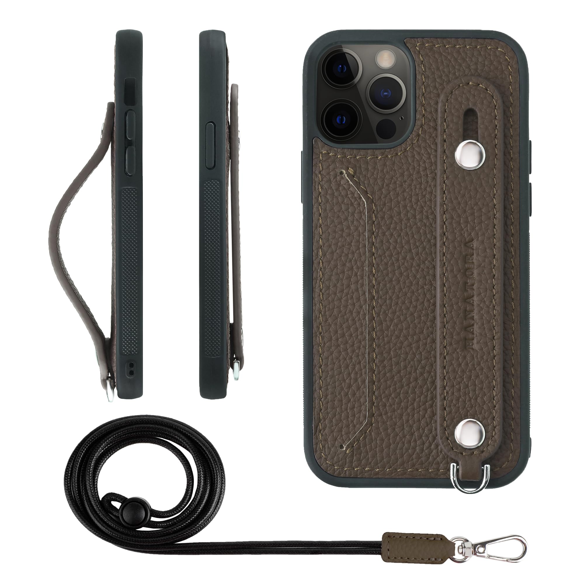 iPhone12 12Pro スマホケース シュリンクレザー トープ SPGGZ