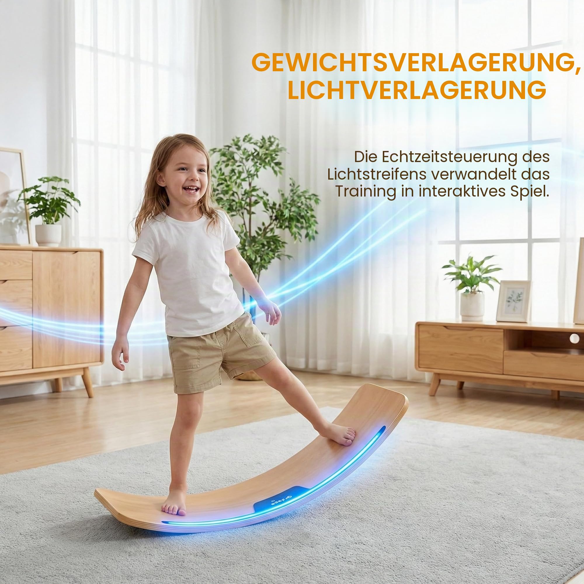 Hape Intelligentes Balance Board, LED Balance-Brett für Kinder und Erwachsene, Gleichgewichts- und Bewegungsspielzeug ab 3 Jahren