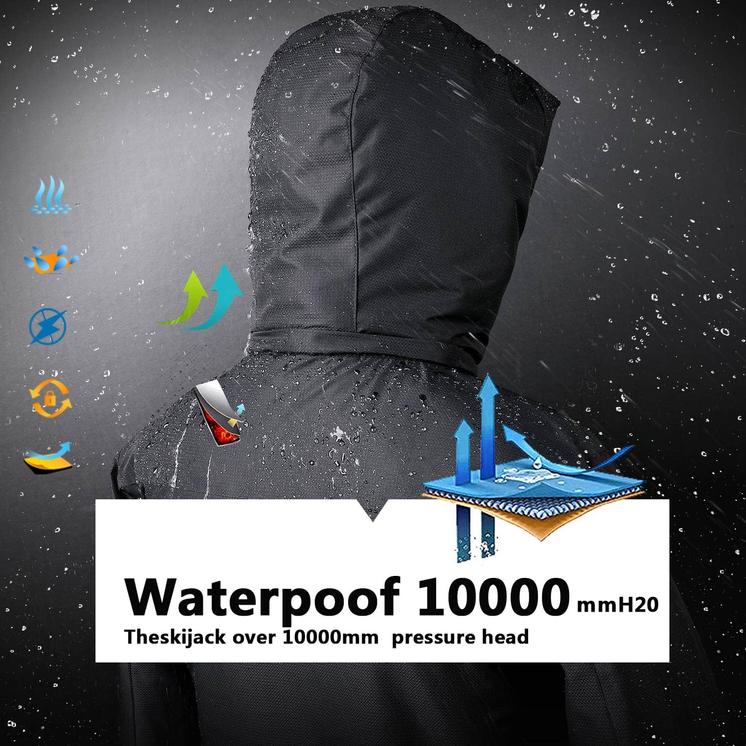 OHSNMAKSL Boy's Waterproof Ski Jacket Warm Winter Snow Coat Kids Fleece Snowboarding Jackets Thick Hooded Windproof Coats - Image 3