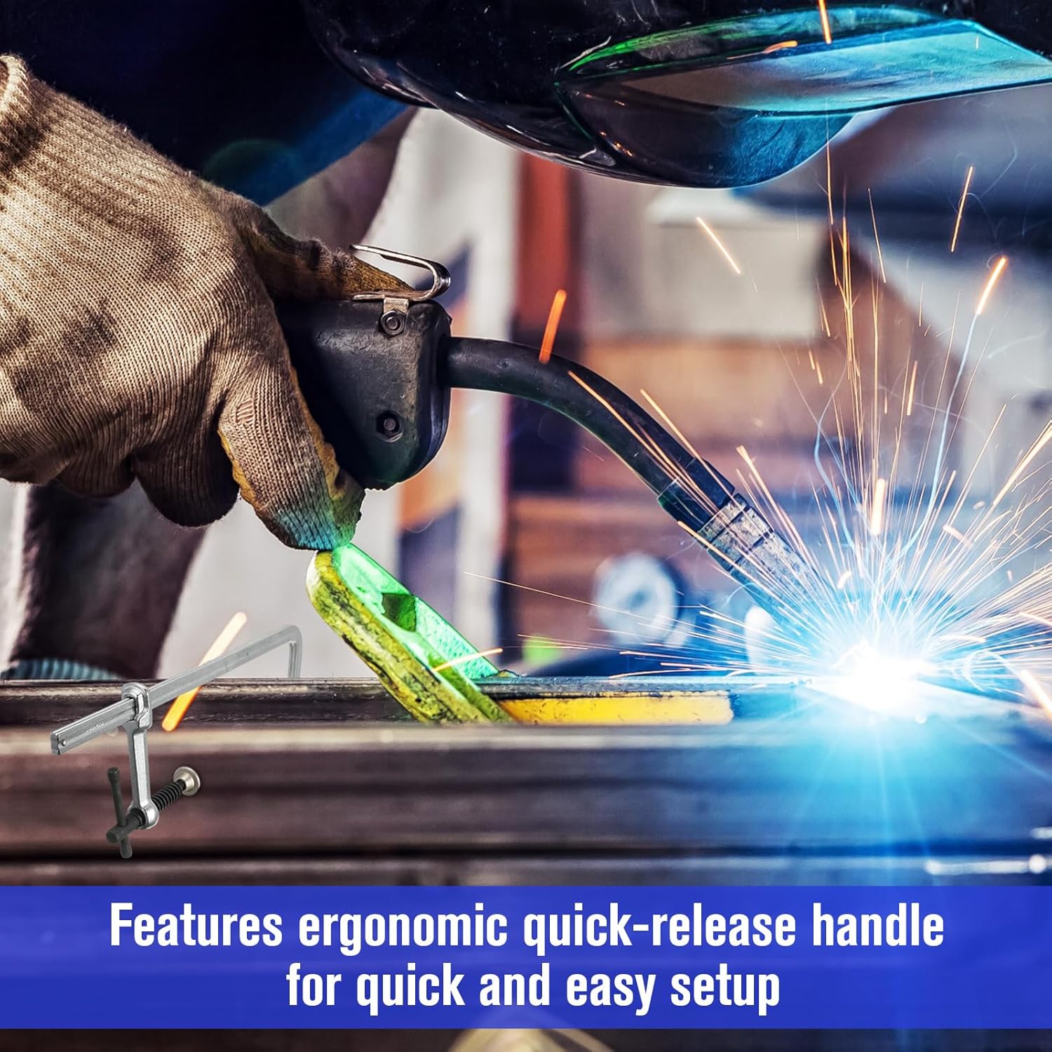 Landhoow 4 Pack Steel Welding Clamps Set 12 Inch Light-duty Drop Forged Steel Bar Clamps Steel F Clamps with Max 661Lbs Load Limit Throat Depth 3 inch for Welding Woodworking Metal working DIY Crafts Landhoow 4 Pack Steel Welding Clamps Set 12 Inch Light-duty Drop Forged Steel Bar Clamps Steel F Clamps with Max 661Lbs Load Limit Throat Depth 3 inch for Welding Woodworking Metal working DIY Crafts