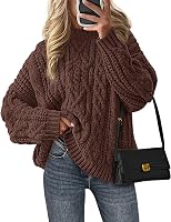 PRETTYGARDEN Women's Oversized Chunky Cable Knit Sweater Long Sleeve Crewneck Pullover Fall Winter Tops