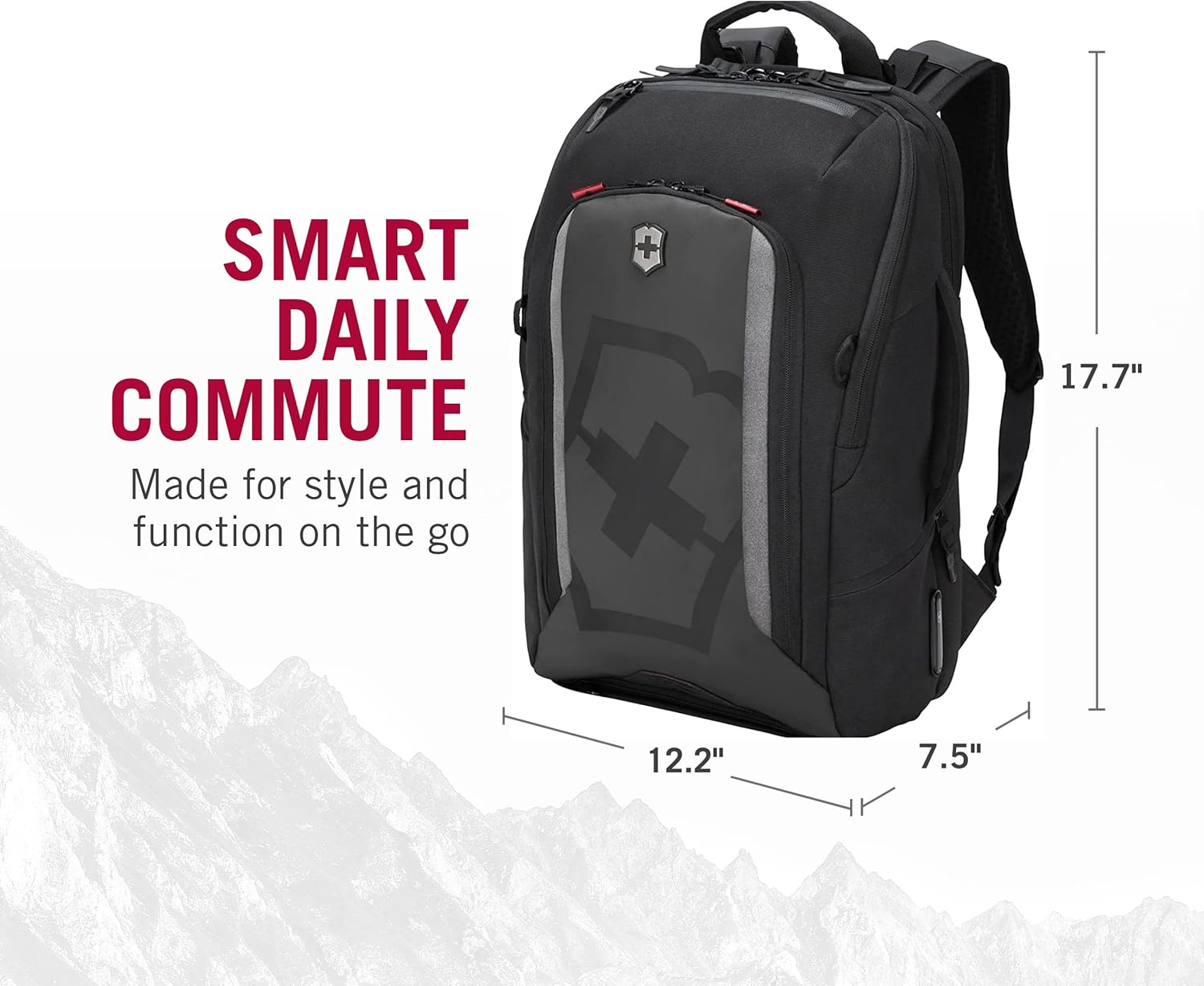 Victorinox Touring 2.0 Commuter Backpack - Professional, Durable 15" Laptop Backpack for Daily Use - Features Waterproof Pouch - 21 Liters, Black