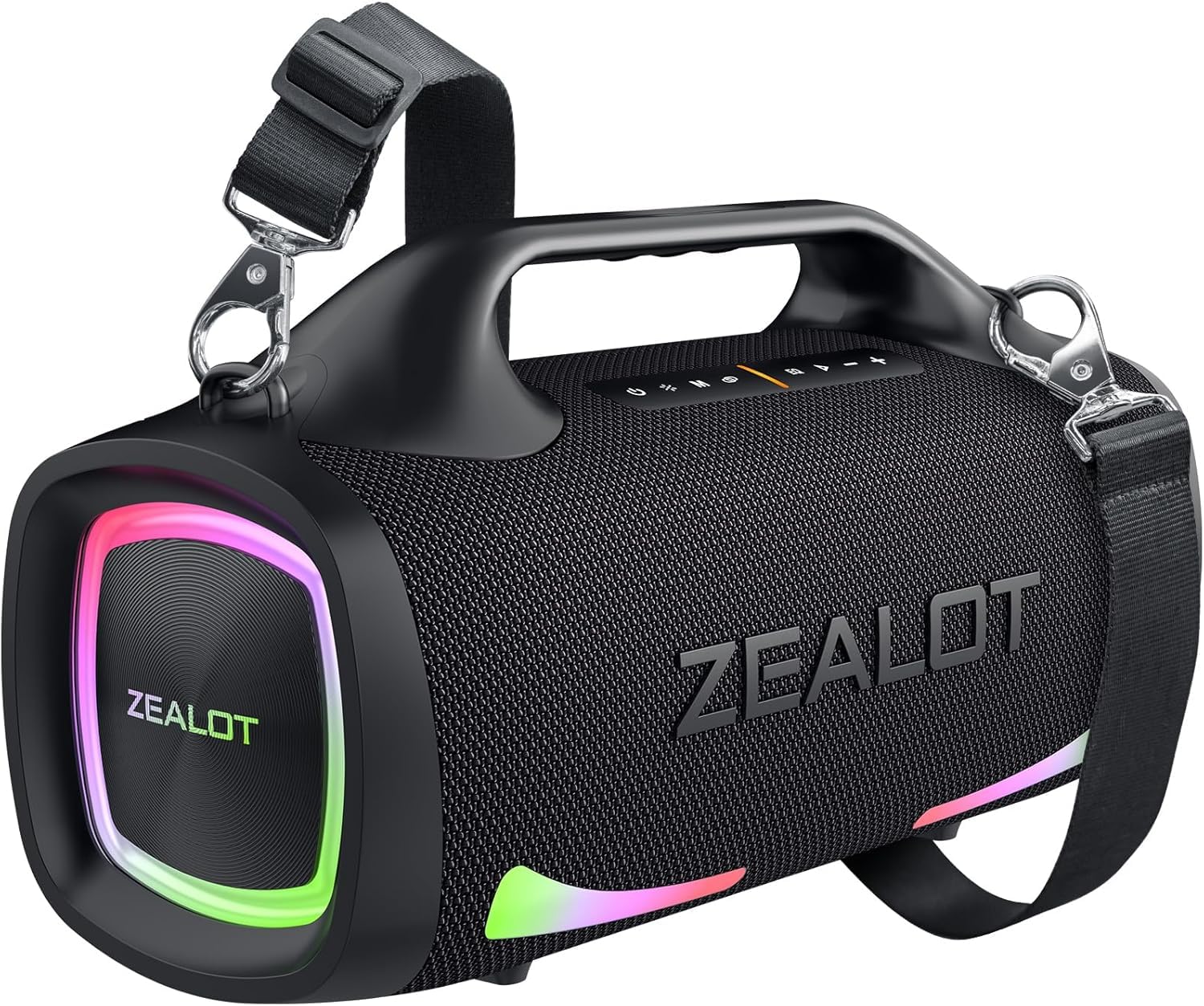 ZEALOT Enceinte Grande Bluetooth 5.3 sans Fil, 100W Enceinte Portable avec Basses Puissantes, Autonomie 30H, Lumière RGB, USB-C/AUX/Carte TF, Haut-Parleur Étanche IPX6 pour Fêtes/Voyage/Extérieur
