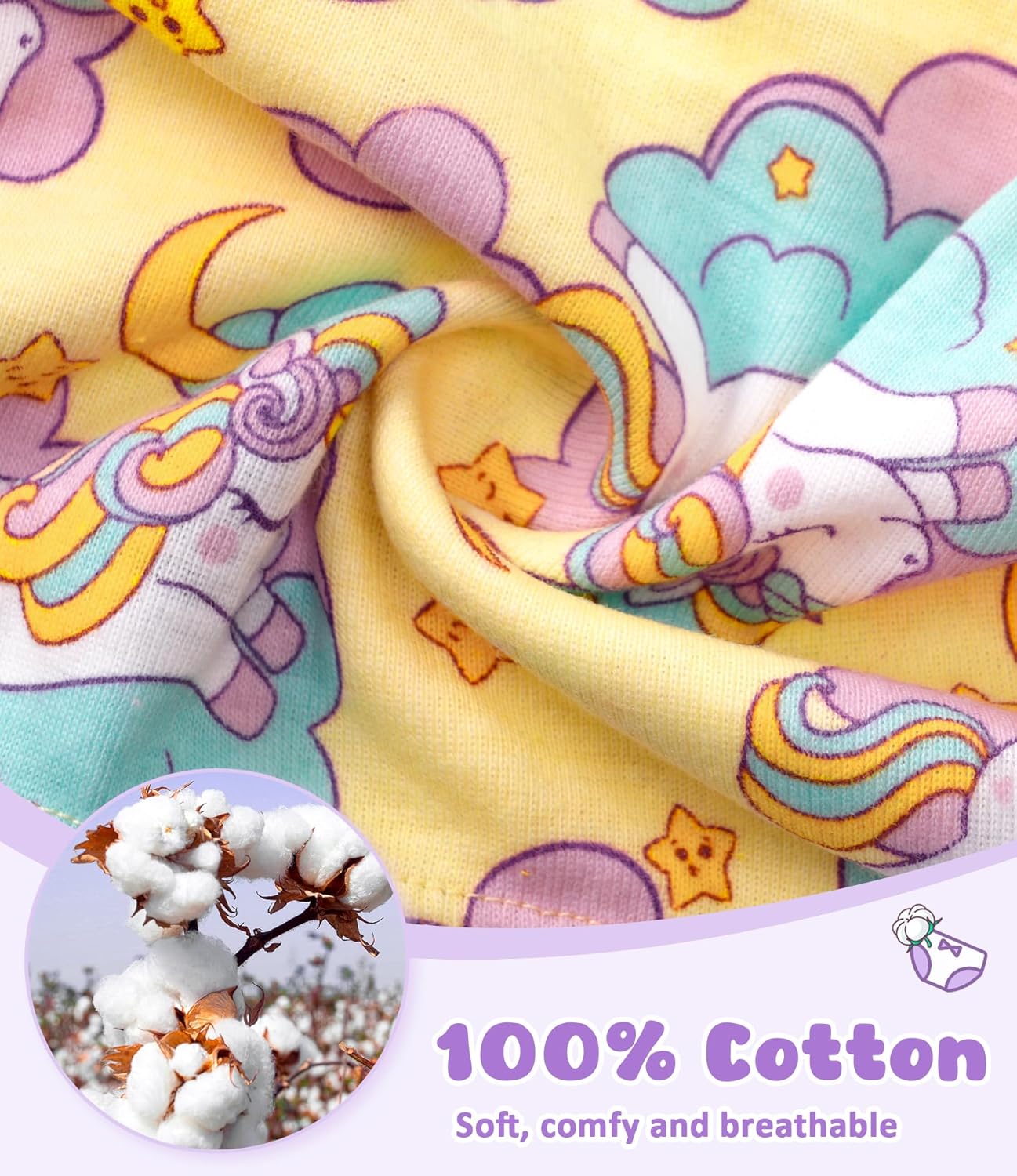 DAUGHTER QUEEN Girls and Toddlers 100% Cotton Underwear Tagless Soft Panties Size 2-3T,4-5T,5-6,7-8 (6-Pack) - Image 3