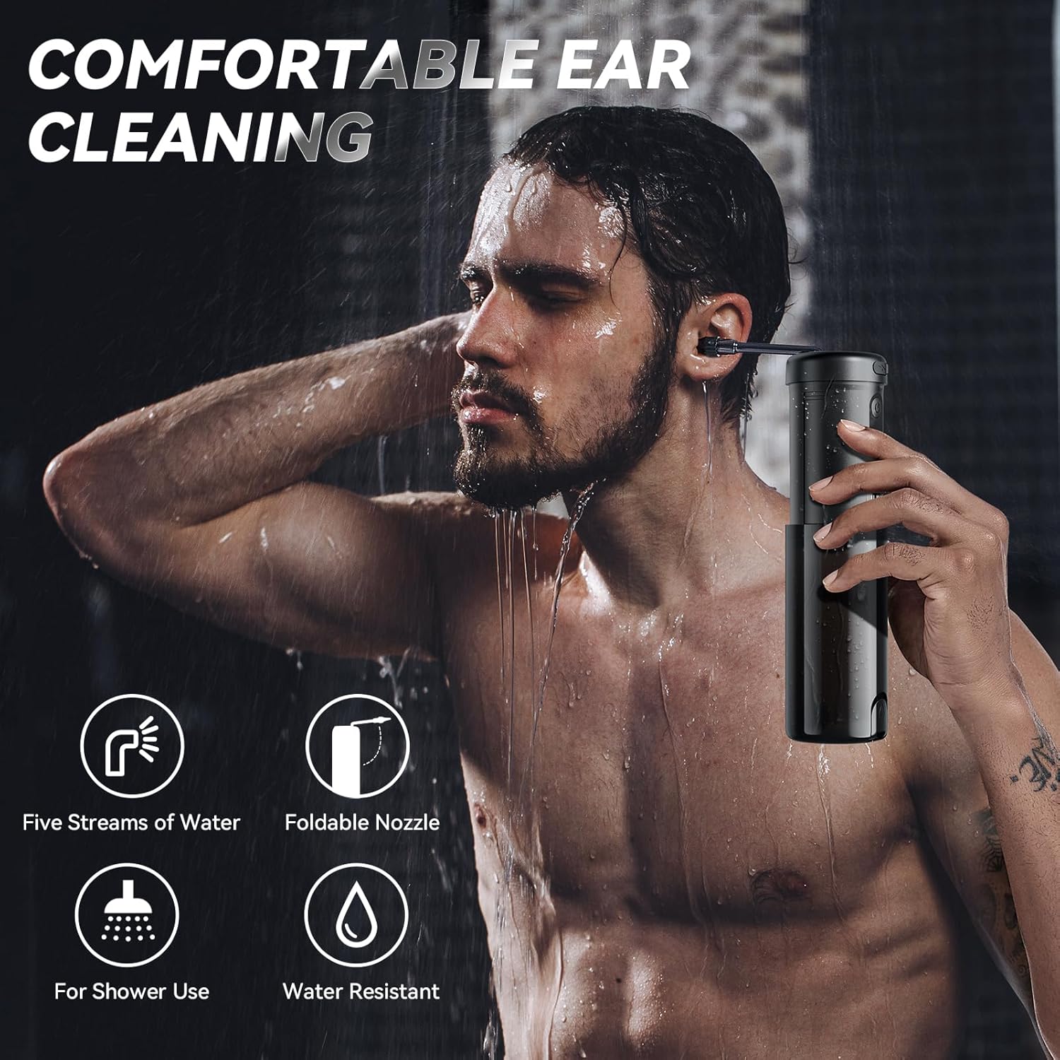 Lebbtl Ear Wax Removal - Electric Ear Cleaner, Ear Cleaning Kit with 5 Pressure Modes, Safe and Effective Ear Cleaning Tool, Ear Irrigation Flushing System with USB Rechargeable