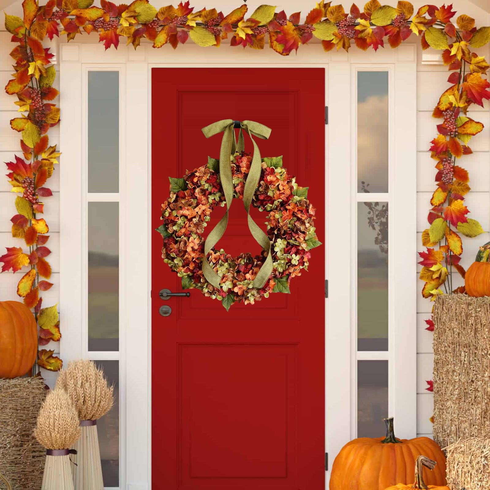 Herbstkranz Für Haustür - Moderne Herbstdeko Für Indoor & Outdoor