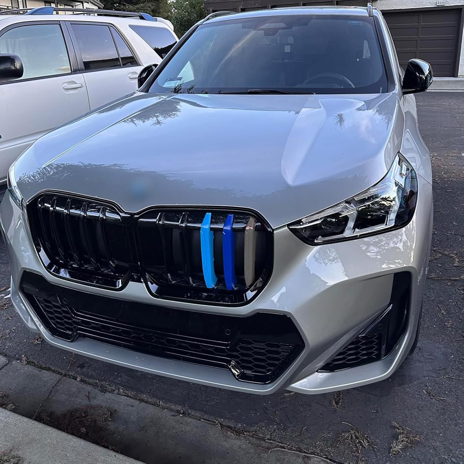 x xotic tech Iconic 3-color Tri Grille Insert Trims Strips, Front Center Kidney Grilles Compatible with BMW X1 U11 iX1 2023 2024 2025(5-Beams Standard Grill)