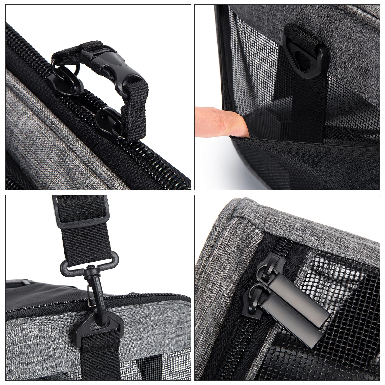 Wakytu Transportador de Mascotas para Gatos pequeños, Bolsa de Viaje para Perros con ventilación Adecuada, 5 Ventanas de Malla, 3 entradas, Cremalleras de Seguridad de Bloqueo, Hombro Acolchado y