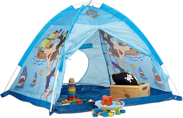 Tienda de Brincar Pirata para Niños 90x118x115 cm Interior-Exterior Azul