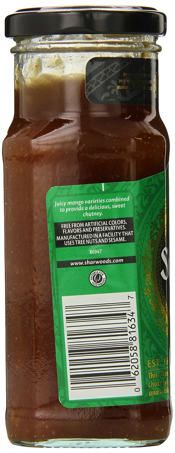 Sharwood's Mango Chutney, Ff, Major Grey, 12.5 Ounce (Pack of 6)