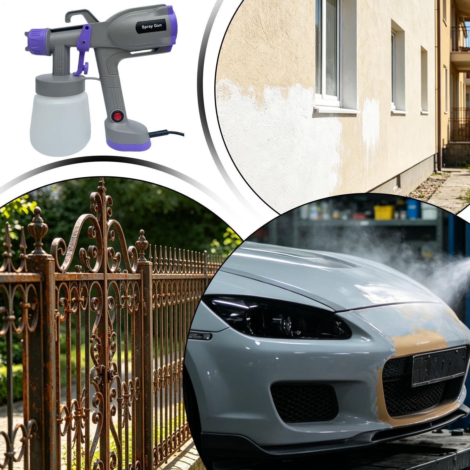 Elektryczny pistolet do malowania natryskowego Narzędzia remontowe sieciowe | Elektryczny pistolet malarski do wnętrz do mebli ogrodu renowacji sufitów ścian ogrodzeń