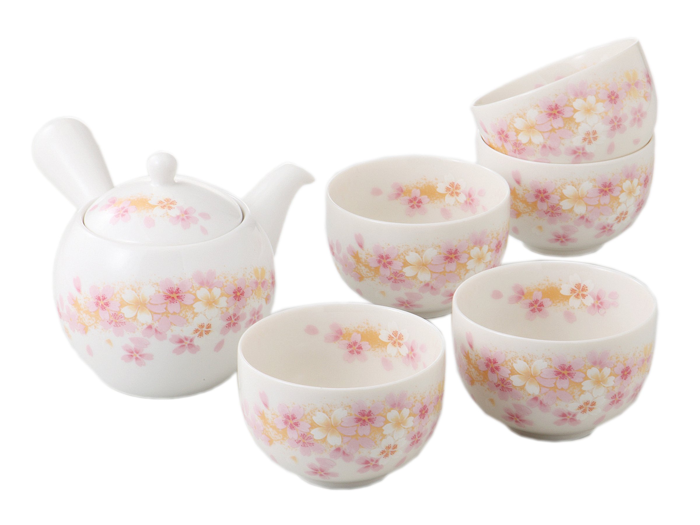 Amazon.co.jp: ヴィクトリー 湯呑み ギフト 箱入り 山桜急須茶器揃