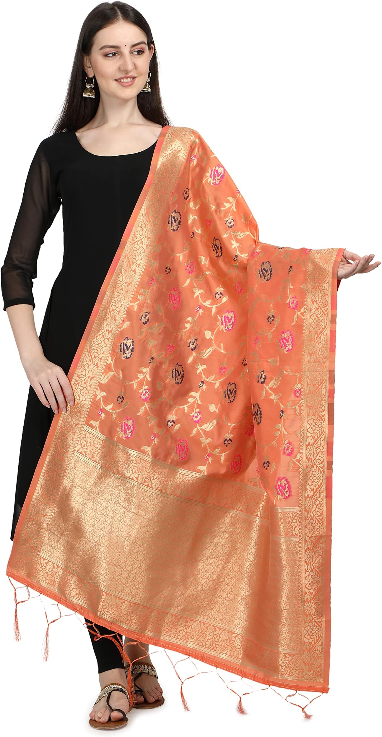 Floral Silk Blend Dupatta