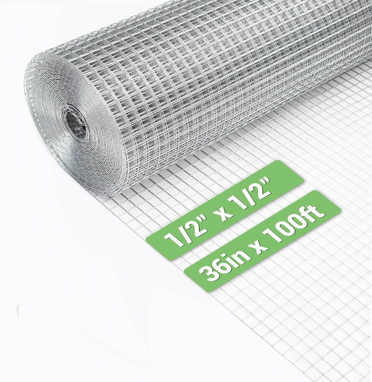 HITTITE Hardware Cloth 1/2 inch 24in x 100 ft, Hot-dip Galvanized After Welding Chicken Wire Mesh, 19 Gauge Welded Chicken Wire Fencing for Chicken Coop and Home Improvement Projects