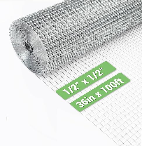 Miniatura 7 de HITTITE Paño de hardware de 1/2 pulgada 24 pulgadas x 50 pies, galvanizado en caliente después de soldar malla de alambre de pollo, cercado