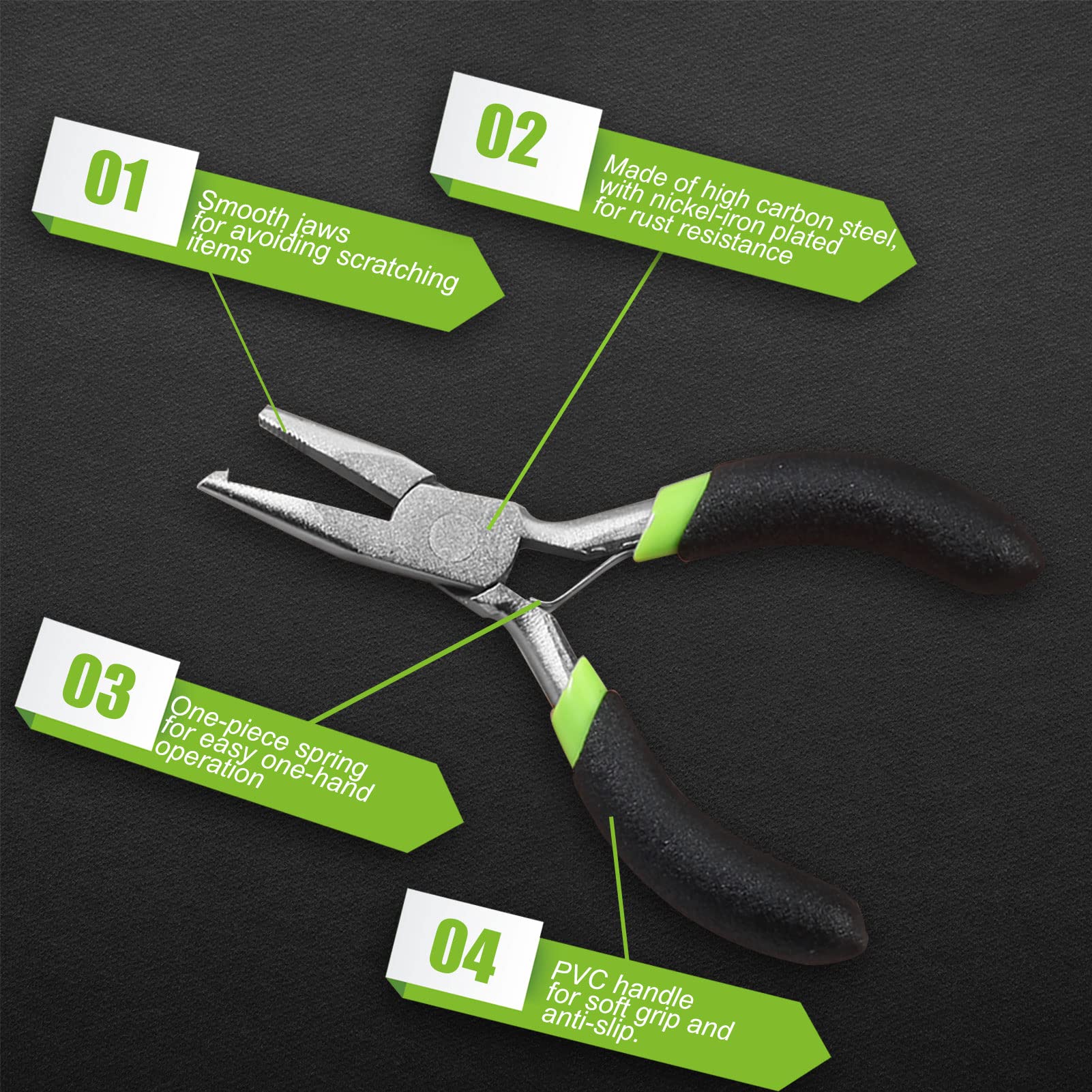 SPEEDWOX Long Reach Long Nose Pliers With Wire Cutters, Serrated Jaw, Split Ring Opener, Spring Loaded – Perfect For Jewelry Making, Fishing, Electronics, And Tight Spaces