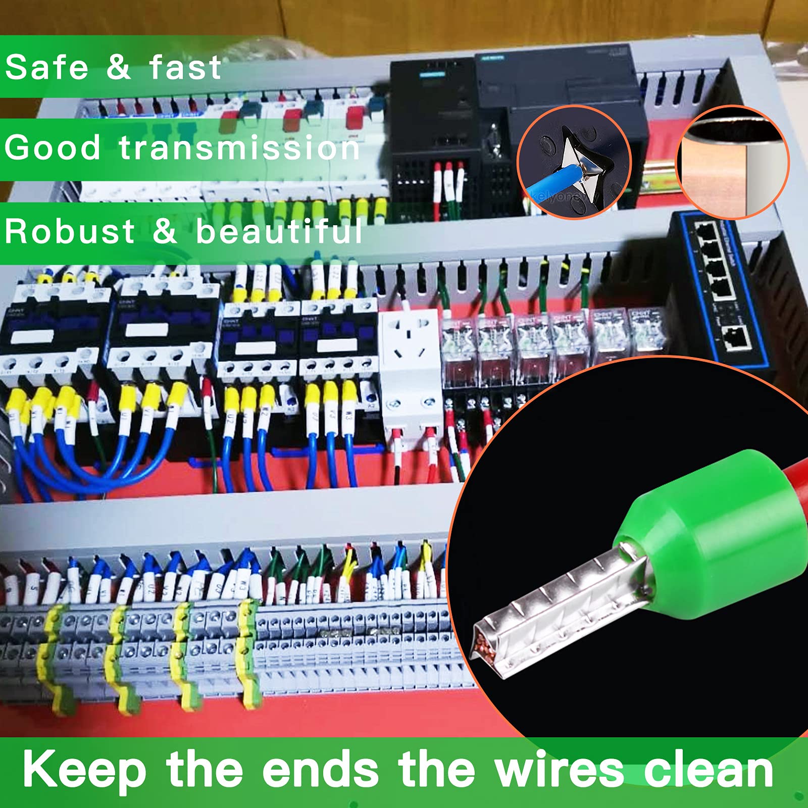 Kit De Virolas De Cable De 1000 Piezas, Conectores De Cable Eléctrico