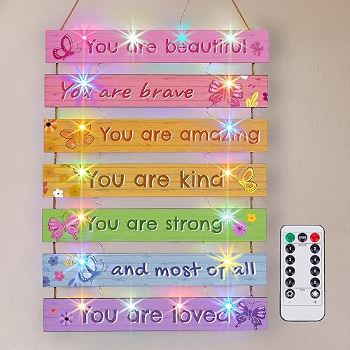 FIOBEE Girls Room Décor for Teen Girls Boys with LED