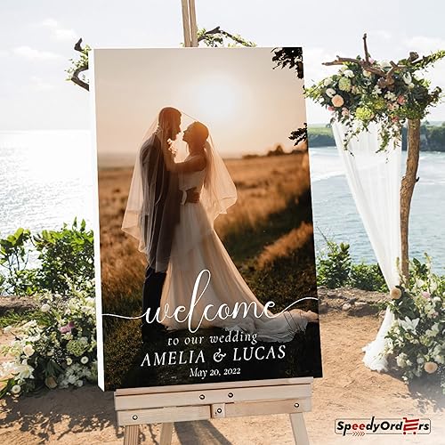 Miniatura 8 de Letrero de bienvenida de boda personalizado con foto, letreros de fotografía de boda personalizados para recepción, letreros de recepción de boda