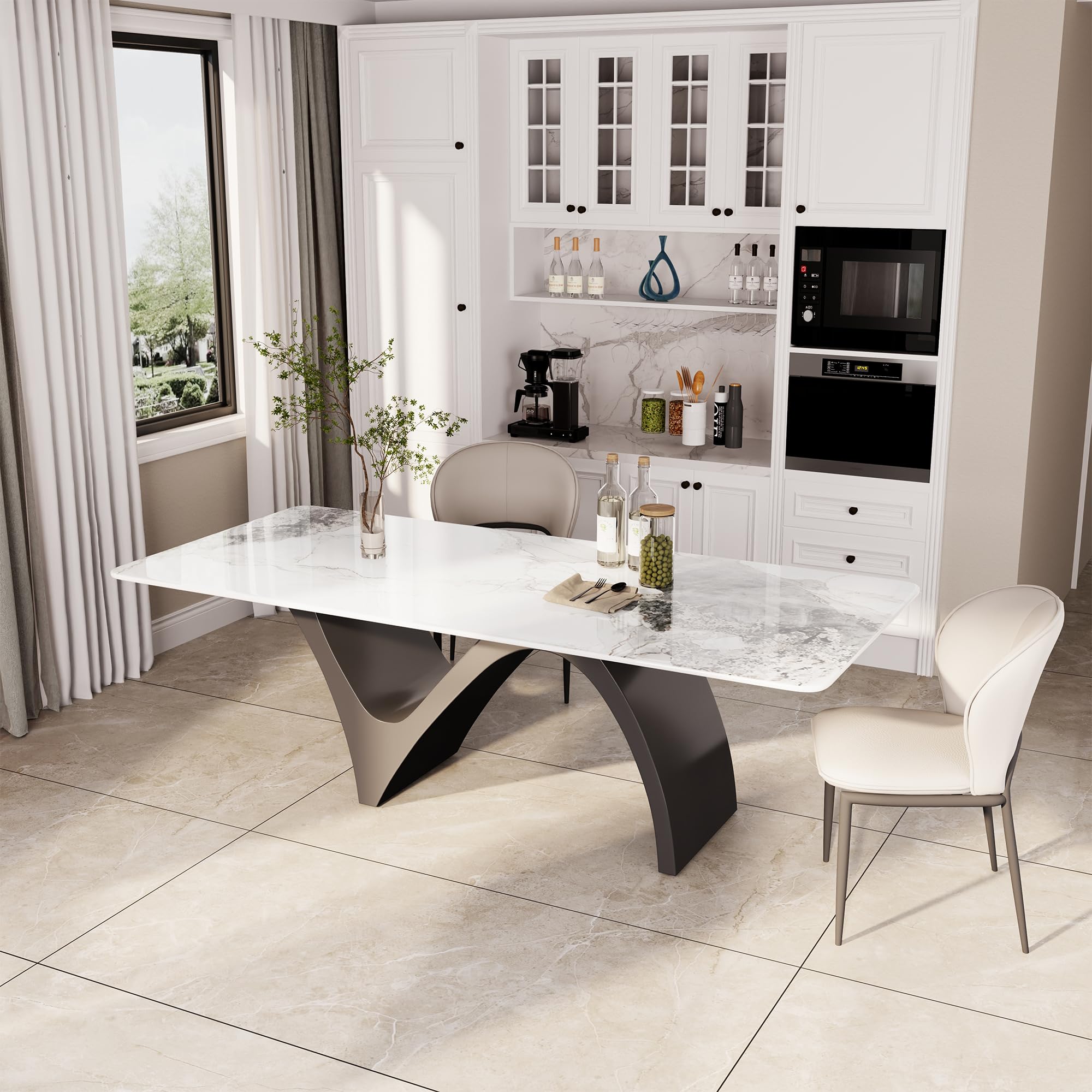 Amazon.com - Modern Dining Table for 6, Sintered Stone Dining