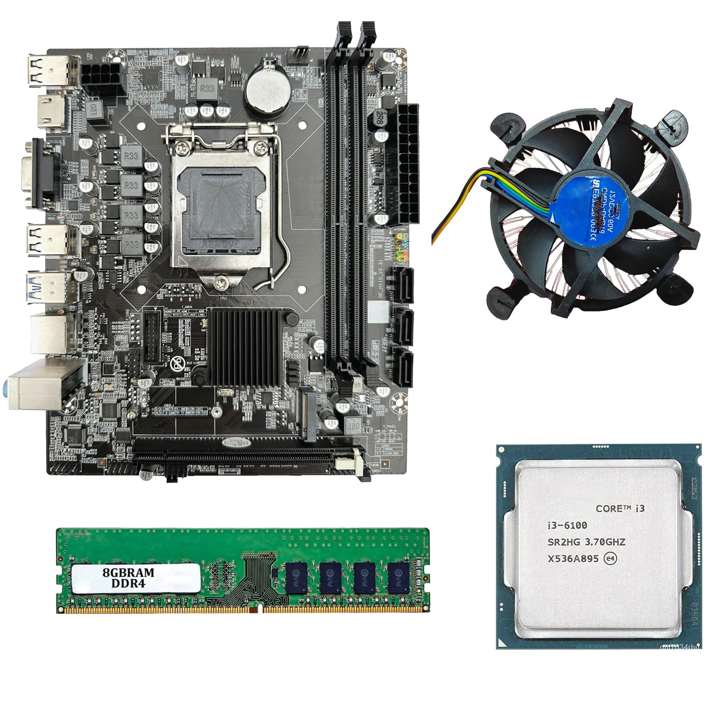 H110 Motherboard Combo with i3 6th Generation Processor, 8GB DDR4 RAM and Cooling Fan – Desktop PC Upgrade Kit for Home, Office & Basic Gaming Use-image-39