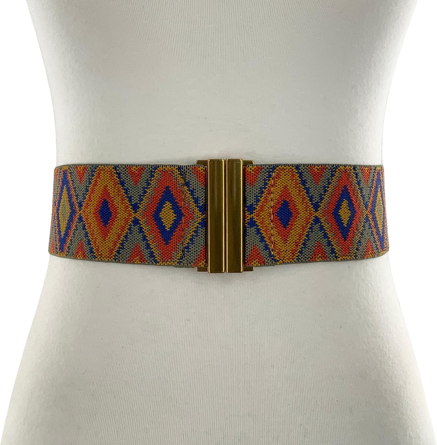 Women's 2 1/4" Wide Western High Waist Elastic Stretch Muti Color Non Leather Belt Waistband