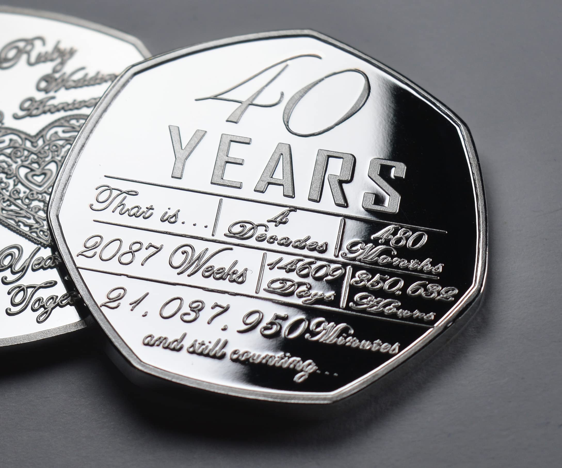 The Commemorative Coin Company For You On Our 40th RUBY WEDDING ANNIVERSARY Commemorative. Gift/Present Husband/Wife. 40 Years Together