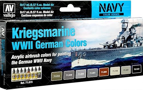 Vallejo Acrylicos Kriegsmarine WWII - Juego de pinturas alemanas, color negro