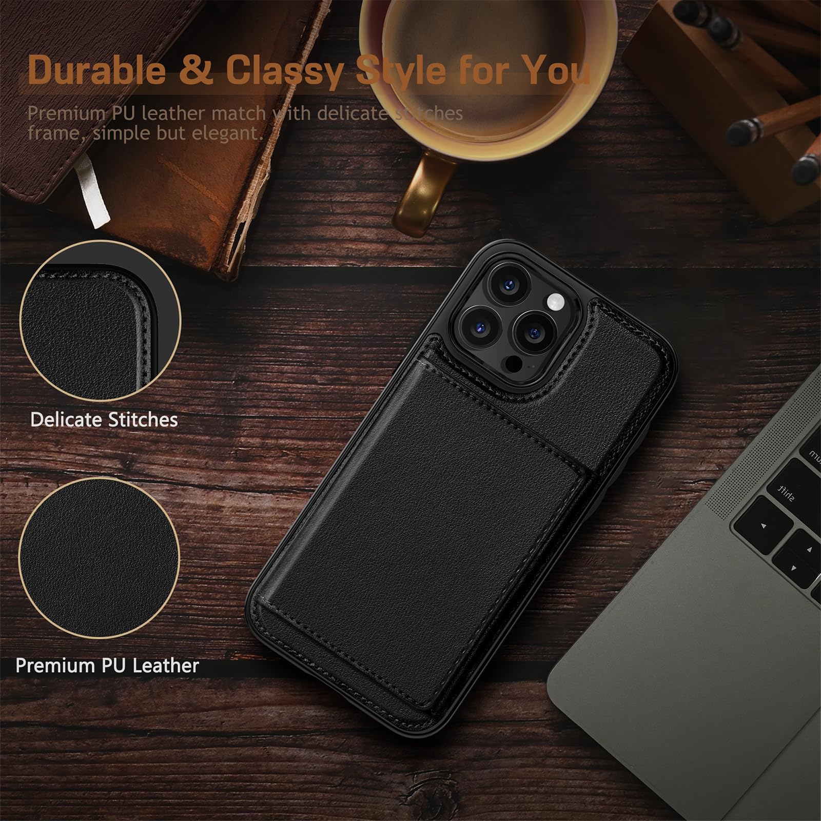 Casper Leather IPhone 15 Pro Max Wallet Case | Detachable MagSafe Comp - View #7