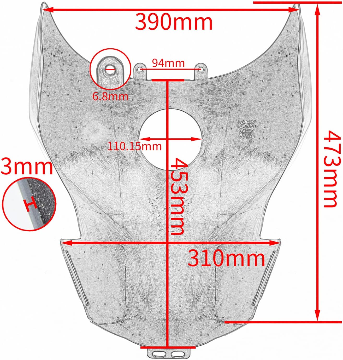 Motorcycle Fuel Gas Tank Cover for Compatible with Yamaha MT-09 FZ-09 MT09 FZ09 2013 2014 2015 2016 2017 2018 2019 2020 Oil Shell Guard ABS Fairing Protection (Carbon Fiber Look)