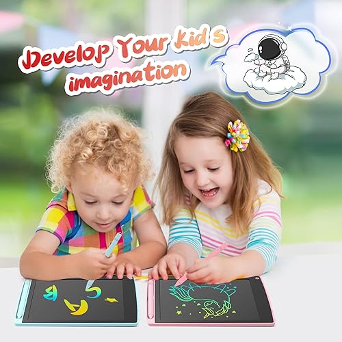 Miniatura 2 de Paquete de 2 tabletas de escritura LCD para niños, tablero de garabatos con 2 fundas, tableta de dibujo electrónica, almohadillas de dibujo,