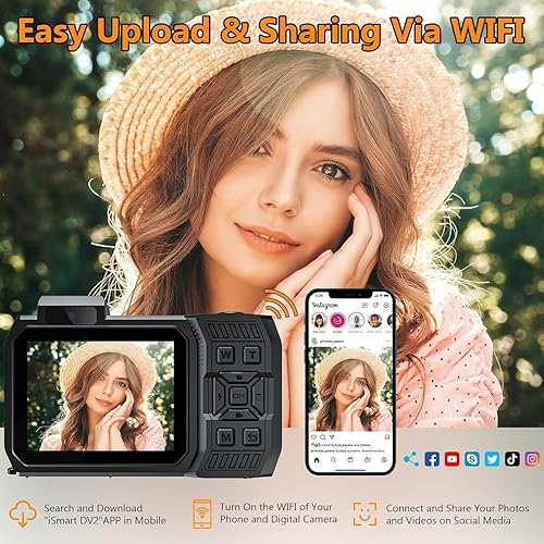 Miniatura 3 de Cámara subacuática UHD 8K, 70MP 33FT WiFi Cámara digital impermeable con tarjeta de 64 GB, enfoque automático, impermeable, doble pantalla, selfie,