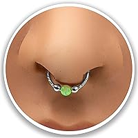 Vista 8 de Anillos falsos de septum de ópalo Ópalo verde dorado