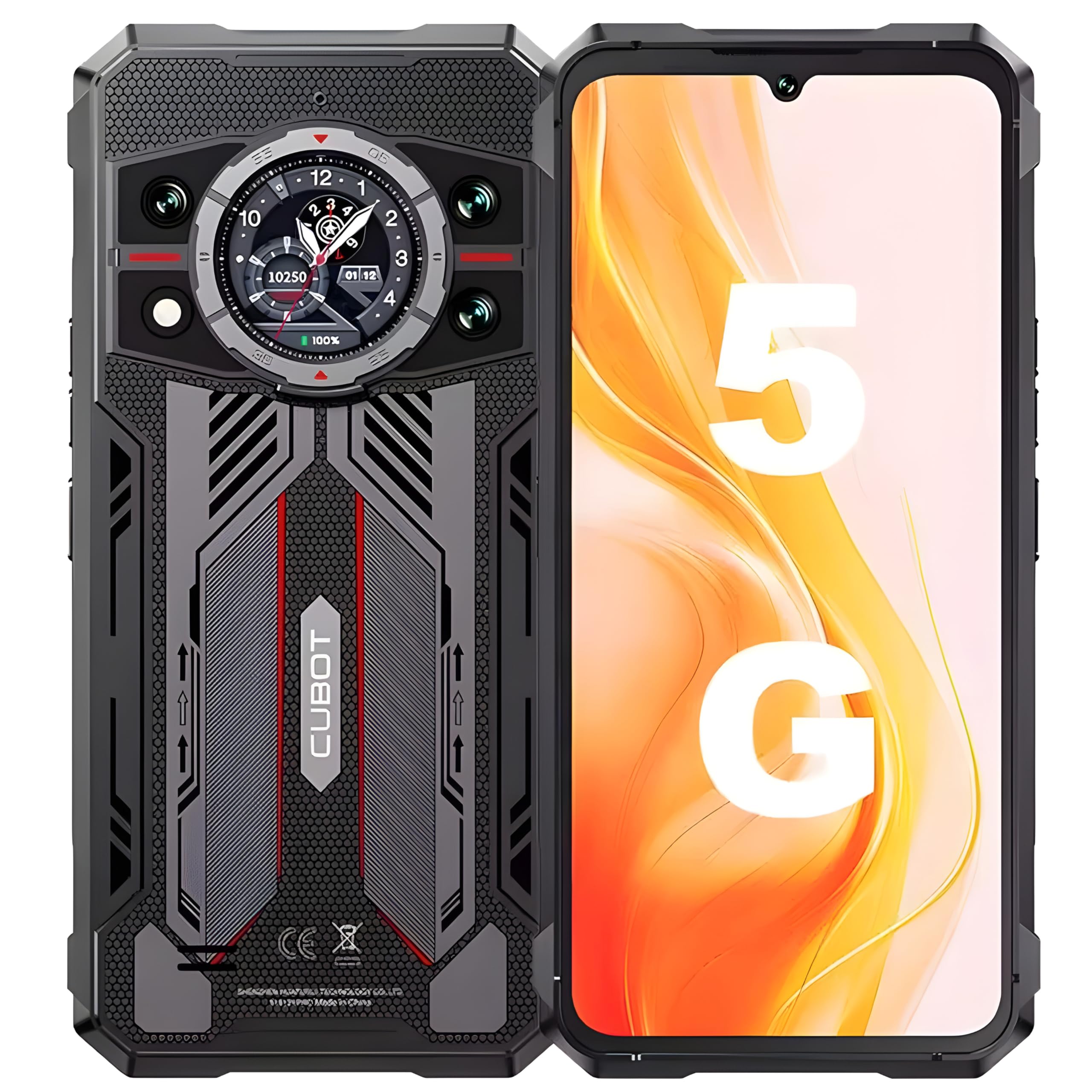 CUBOT Kingkong 11 – 5G Smartphone 6,72" FHD+ 120Hz, 16GB RAM (16GB+16GB Erweitert), 256GB ROM, 108MP Kamera, 10200mAh Akku, Android 15, Dimensity 7025, Schwarz