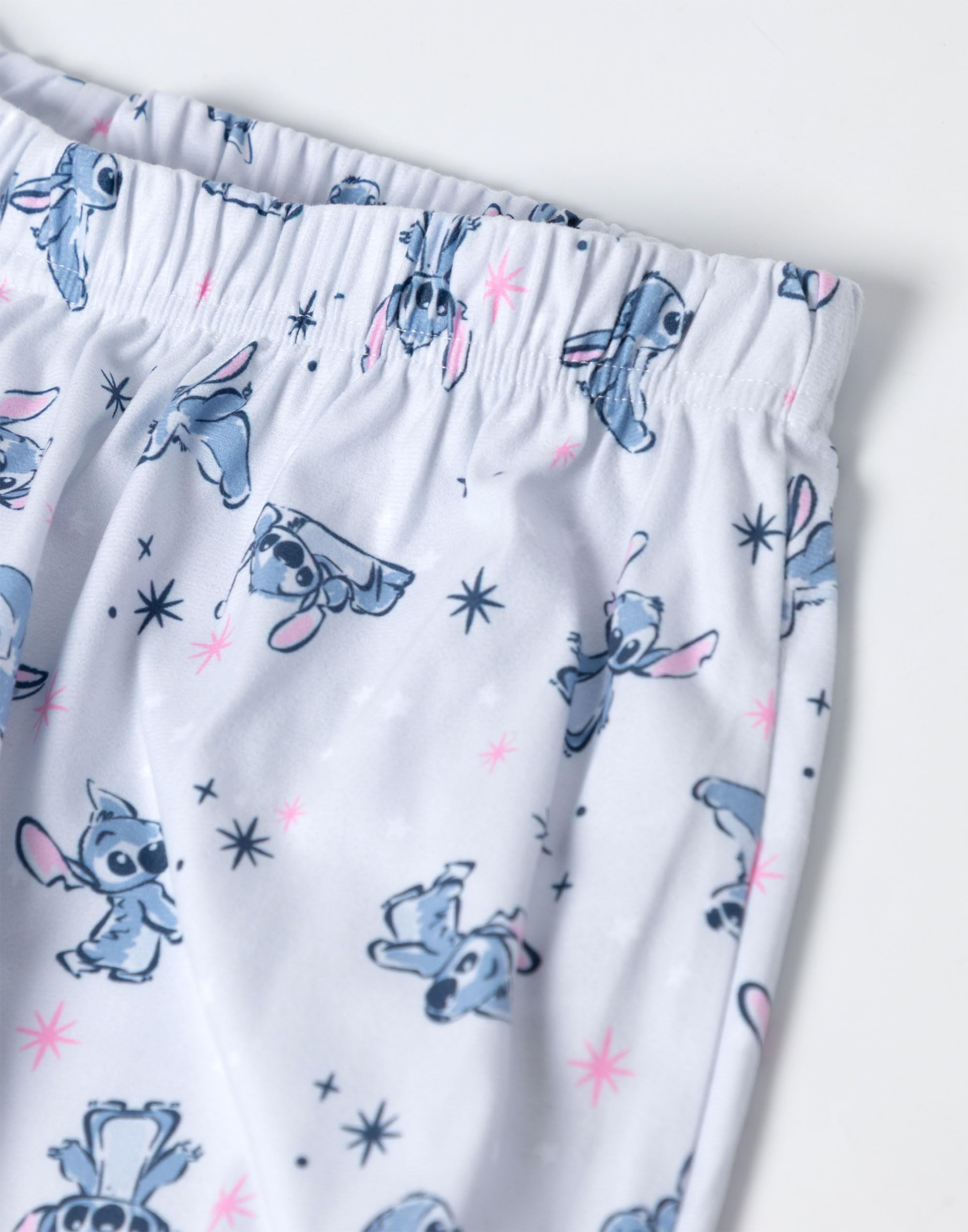 Disney Pigiama da Donna in Pile di Velluto Lilo & Stitch, a Maniche Lunghe, Rosa | Pigiama con Stampa dei Personaggi dei Cartoni Animati | Comodo Abbigliamento da Notte | Merchandising