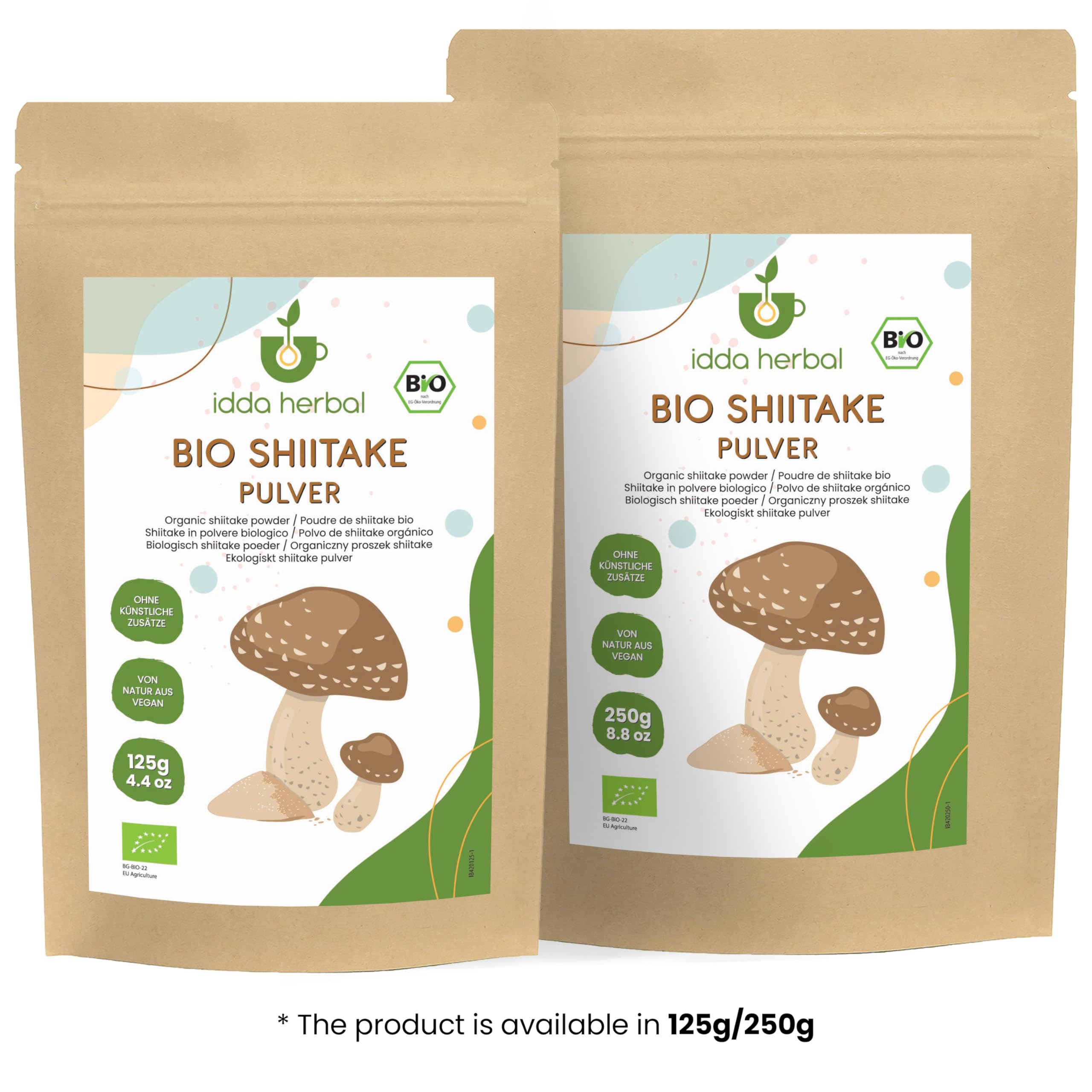 Shiitake BIO en Poudre 250g, Champignon Shiitake Séchés Moulus pour la Cuisine
