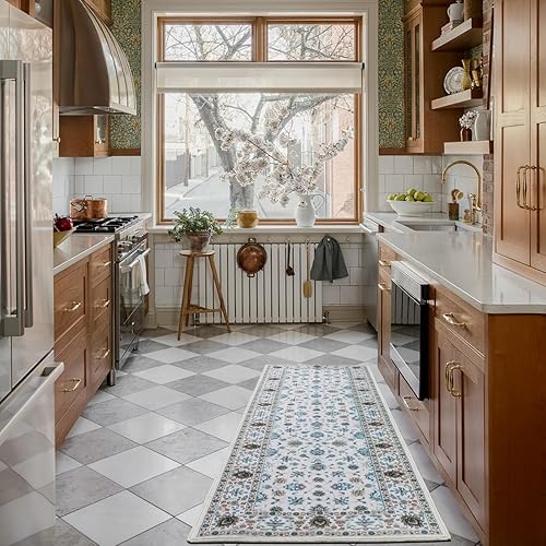 Miniatura 16 de WILLSUN Alfombras de área lavables, de 5 x 7, antideslizantes, bohemias, de gran área, para sala de estar, dormitorio, lavable a máquina, alfombra