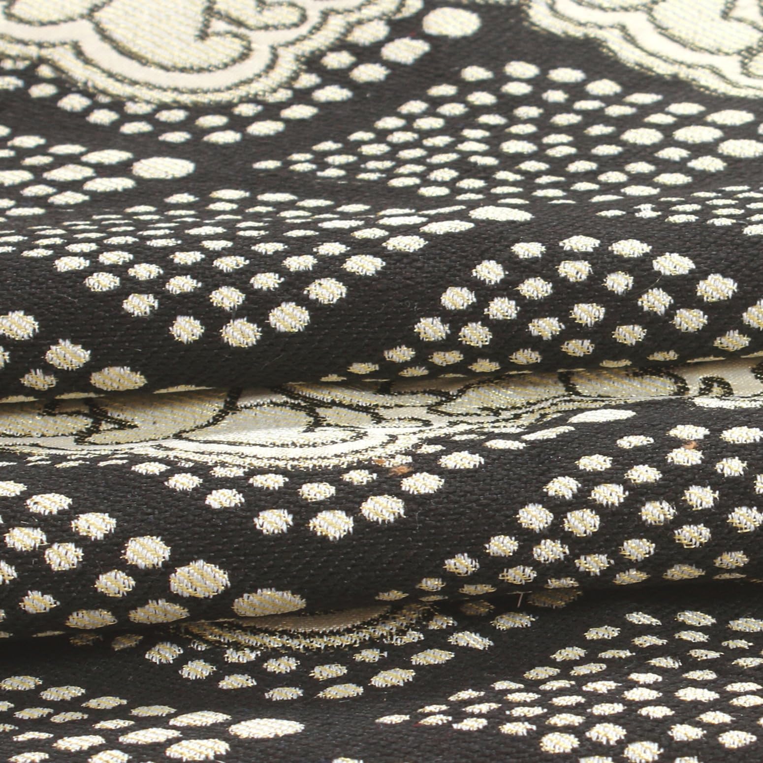Nendle Luxurious Cotton Sofa Cover Mat Set for 5 Seater Sofa (3+1+1), Polka Dot Design Furniture Protector Cover, Machine Washable Sofa Seat Cover for Living Room (Black, 3 Pieces) 1