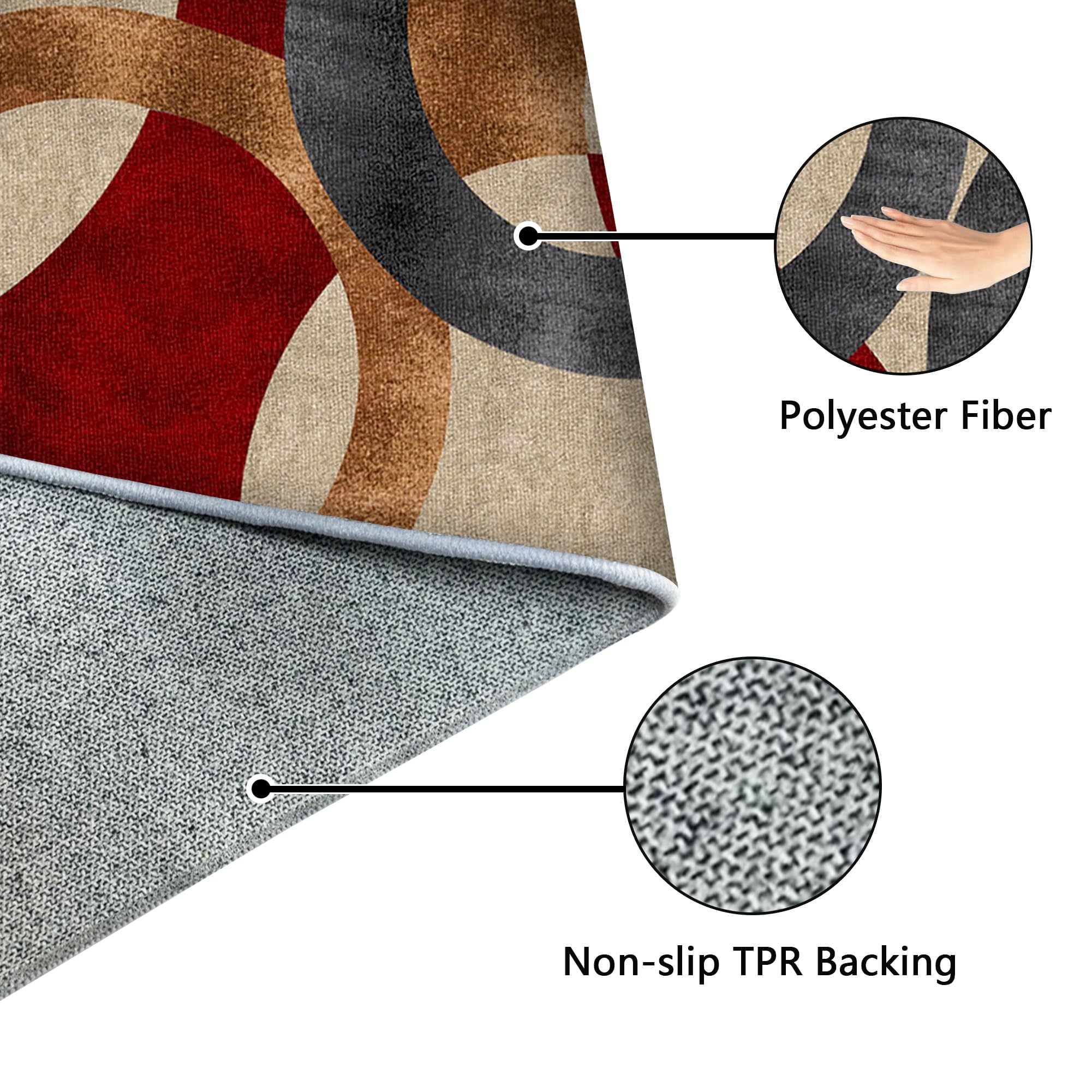 Tapis de Chambre Grand Tapis Salon Antidérapant Lavable Descente de Lit Chambre 80 x 130 cm à Poil Court Tapis de Sol de Cuisine Tapis Salle a Manger pour Interieur Tapis de décoration pour Bureau