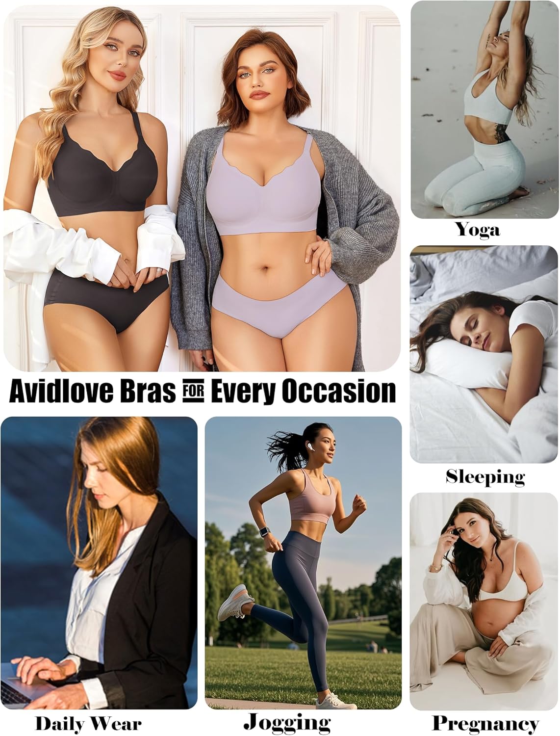 Avidlove Bras for Women No Underwire Seamless Bra Comfortble Bralette Full Coverage Everyday Bras - Image 6