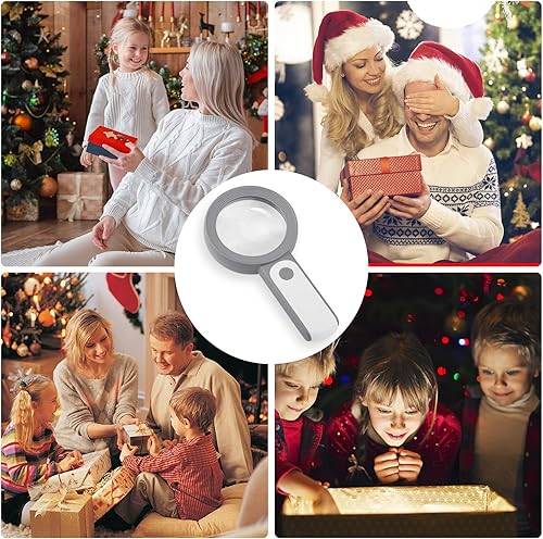 Miniatura 7 de Nazano Lupa con 18 luces LED, lupa grande de mano 30X con 3 modos, lupa iluminada para personas mayores leer, monedas, sellos, mapa, inspección, con