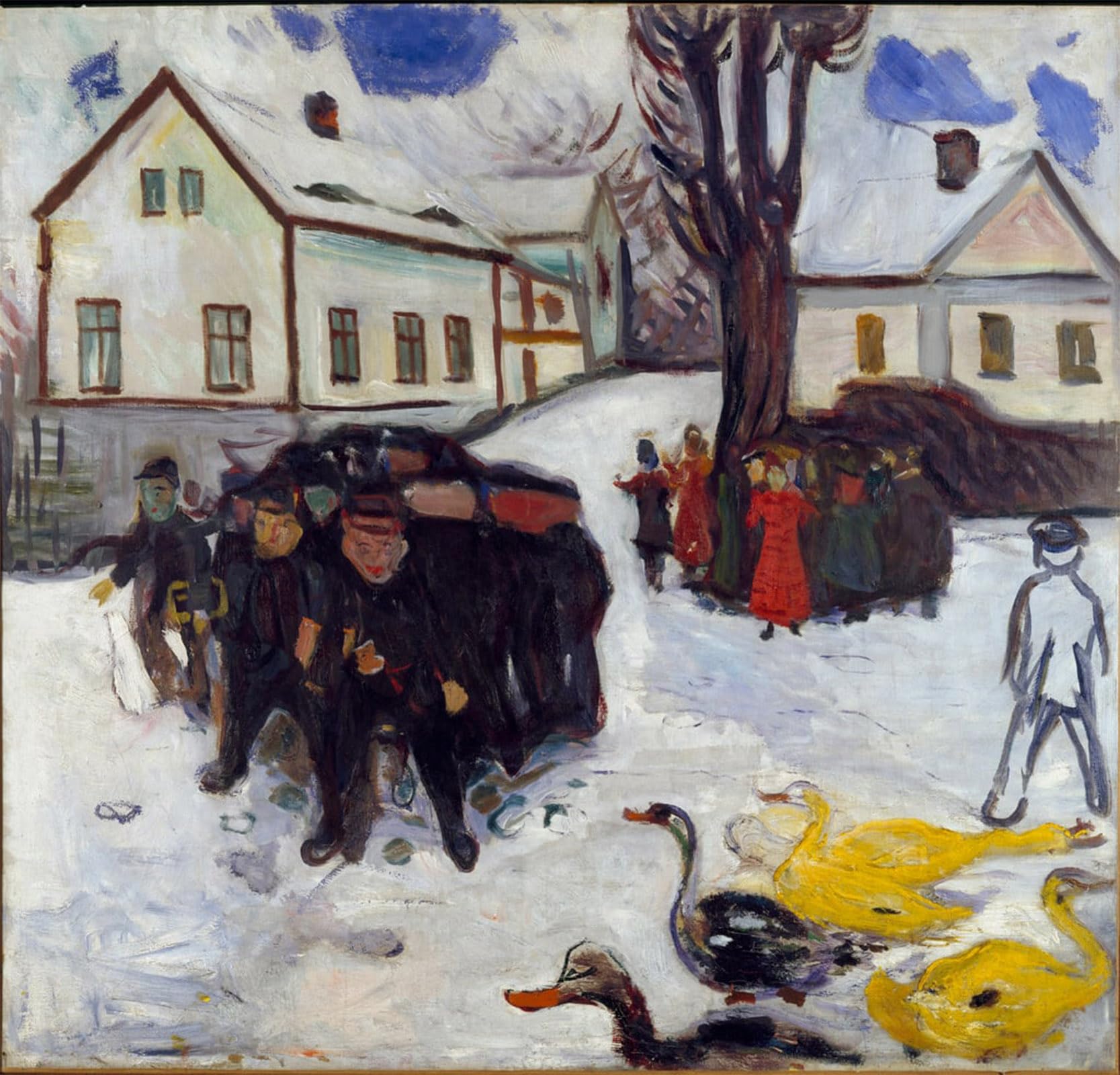 POSTERIIk Famous Animal Posters Vintage Picture Children and Geese by Edvard Munch Modern Wall Decor for Home Decor 60x90cm