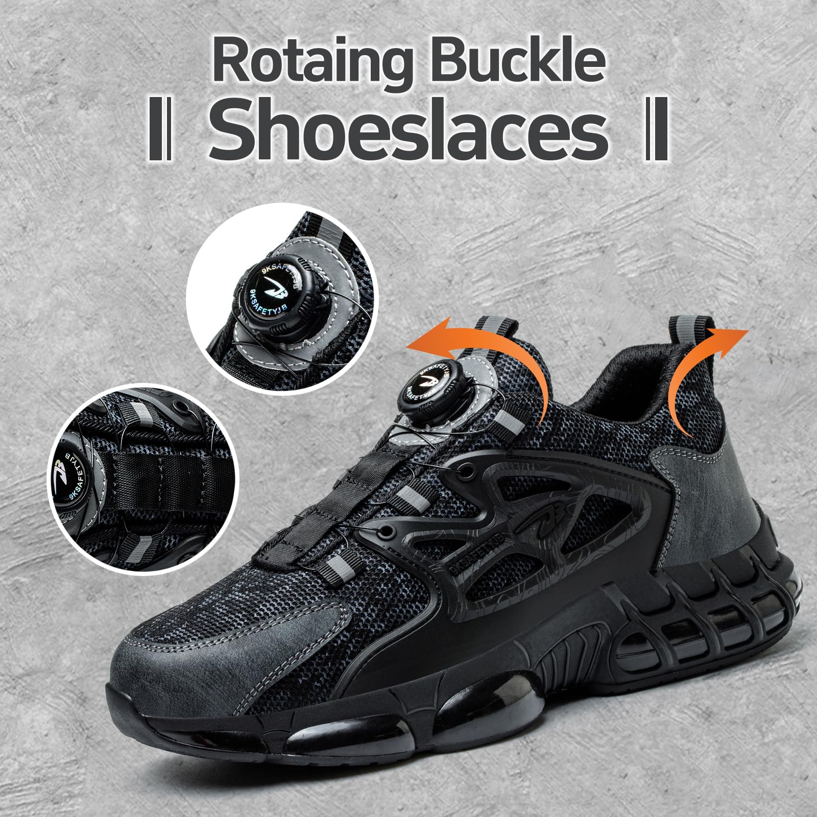 Gugifcto Scarpe Antinfortunistiche Uomo Donna Moda Sneakers Antiscivolo Leggere Traspiranti Rilascio Comode Rapido Scarpe Sicurezza con Punta in Acciaio 36-48 EU
