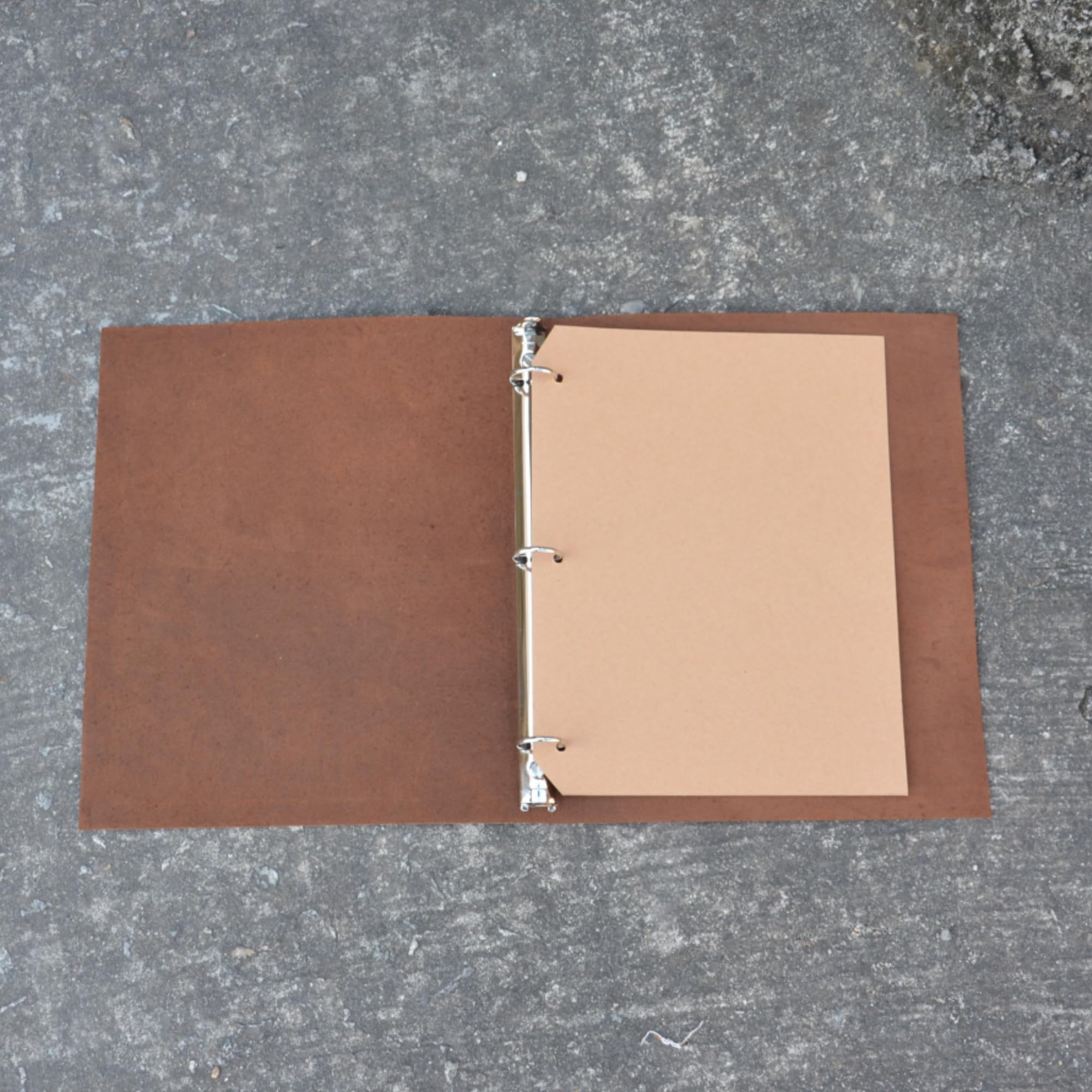 Lederordner mit 3 Ringen, 2,5 cm runde Ringe, Organizer-Planer für A4, 21,6 x 27,9 cm, Notizblock, Notizbuch, Dokumente, Dunkelbraun