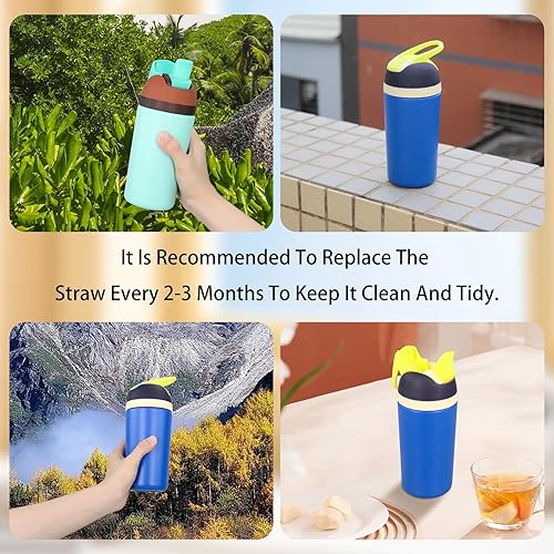 Miniatura 5 de XSGXS - Pajita de repuesto compatible con botellas de agua Owala de 14 onzas, sin BPA y fácil de limpiar, popotes de plástico reutilizables con