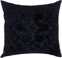 Vista 44 de Better Trends Colección Ashton - Colchas de chenilla con mechones, tamaño individual, color negro, 100% algodón, diseño de medallón de chenilla
