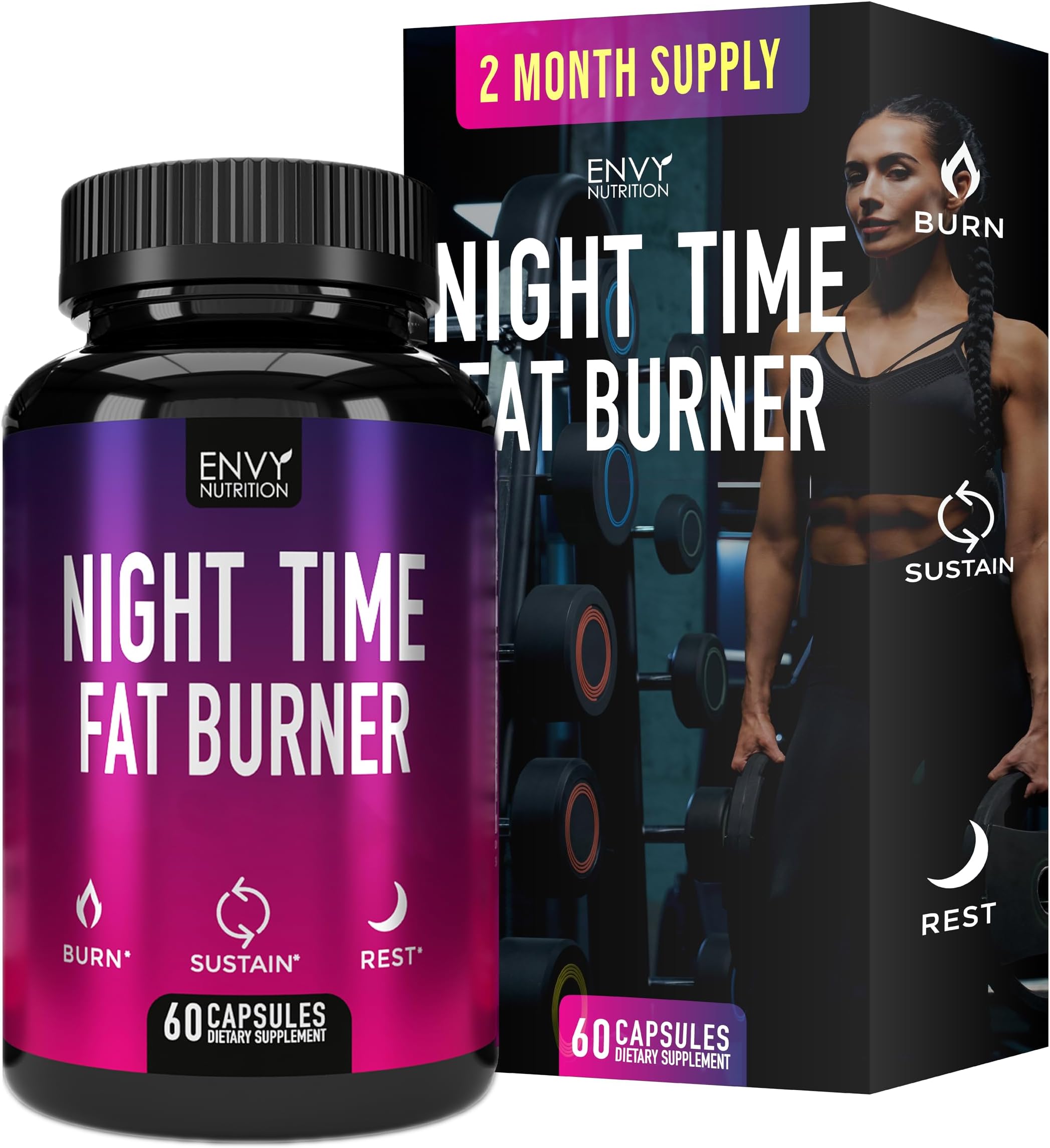Night Time Fat Burner - Metabolism Support and Weight Loss Diet Pills